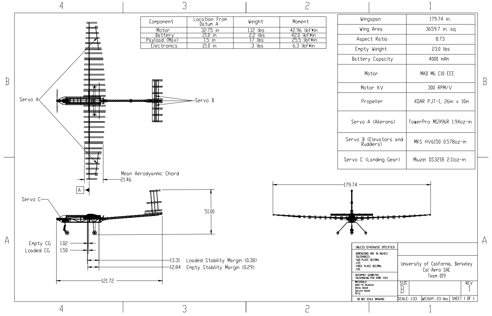 Fuselage chassis engineering drawing